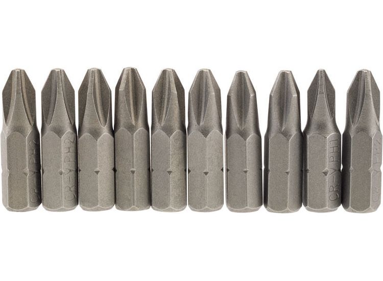 Draper 64072 No.2 1/4" Hex Cross Slot Insert Bit 25mm Long x 10