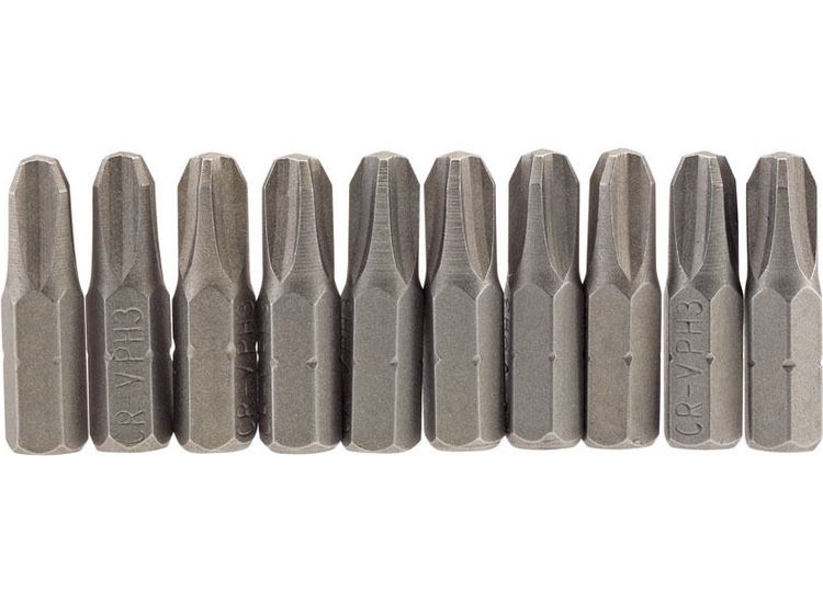 Draper 64087 No.3 1/4" Hex Cross Slot Insert Bit 25mm Long x 10