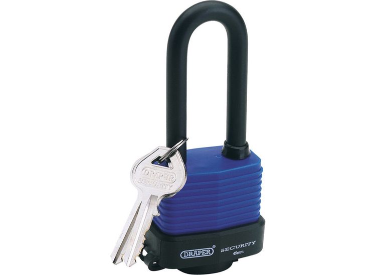 Draper 64177 45mm Laminated Steel Padlock with Extra Long Shackle