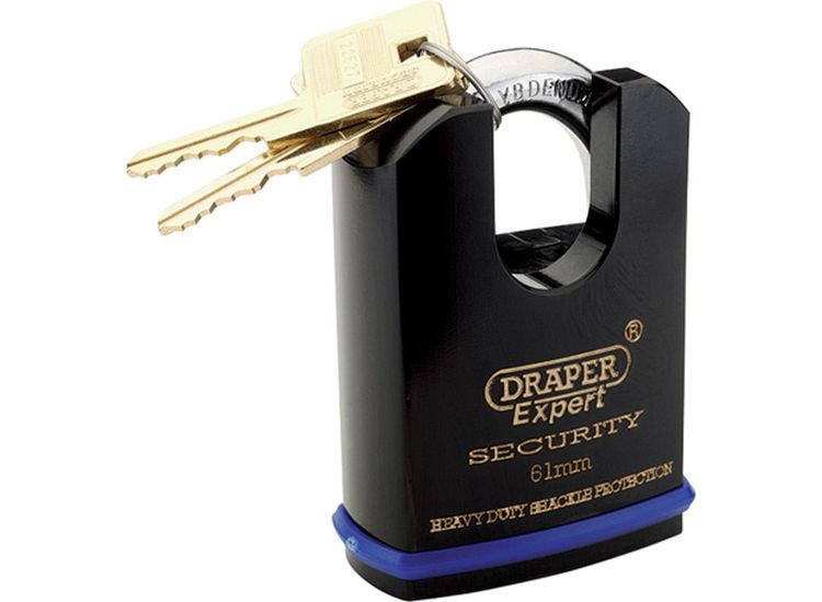 Draper 64198 61mm Heavy Duty Padlock and 2 Keys with Shrouded Shackle