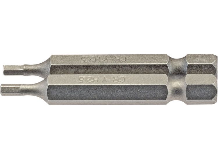 Draper 64246 2.5mm 1/4" Hex Hexagonal Insert Bit 50mm Long x 2