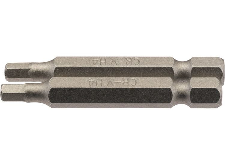 Draper 64254 4mm 1/4" Hex Hexagonal Insert Bit 50mm Long x 2