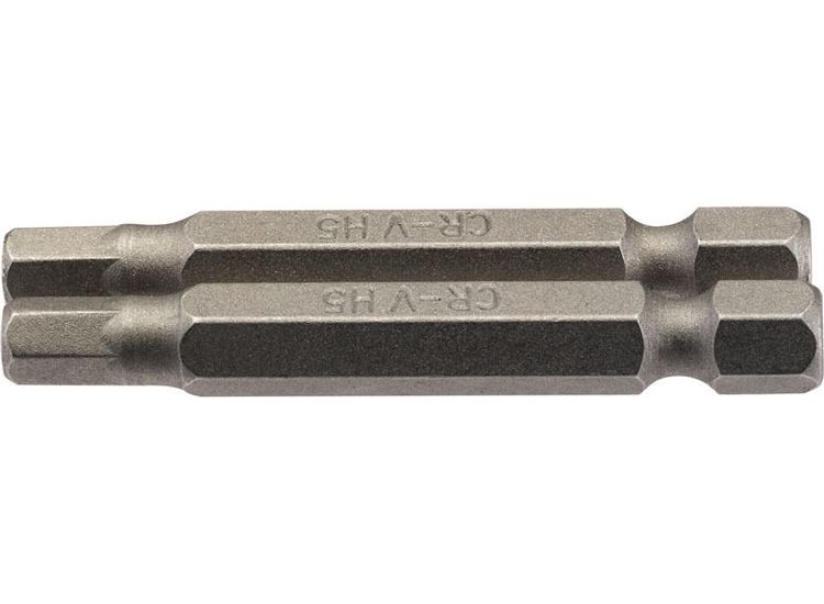 Draper 64255 5mm 1/4" Hex Hexagonal Insert Bit 50mm Long x 2