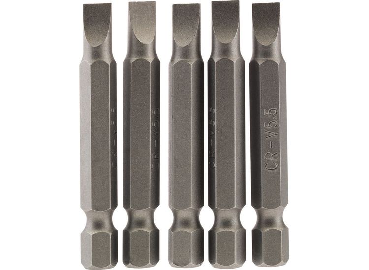 Draper 64272 5.5mm 1/4" Hex Plain Slot Insert Bit 50mm Long x 5