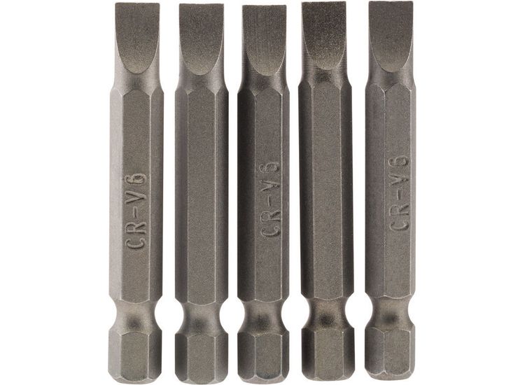 Draper 64273 6mm 1/4" Hex Plain Slot Insert Bit 50mm Long x 5