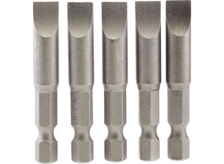 Draper 64280 8mm 1/4" Hex Plain Slot Insert Bit 50mm Long x 5