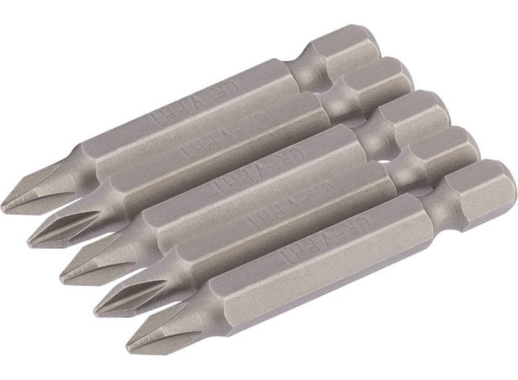 Draper 64287 No.1 1/4" Hex Cross Slot Insert Bit 50mm Long x 5