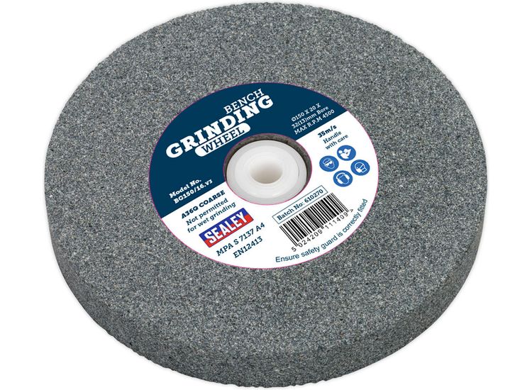 Sealey BG150/16 Grinding Stone &amp;#8709;150 x 20mm 32(13)mm Bore A36Q Coarse