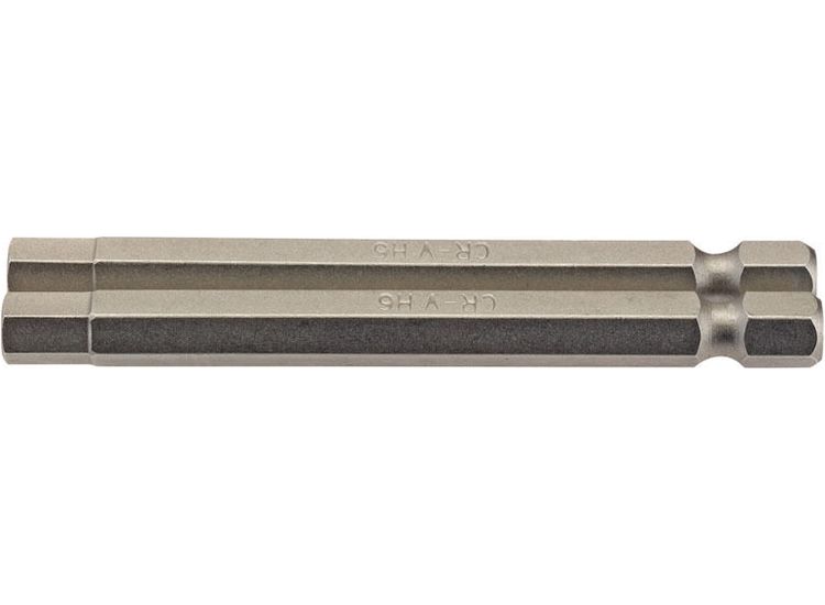 Draper 64340 6mm 1/4" Hex Hexagonal Insert Bit 75mm Long x 2