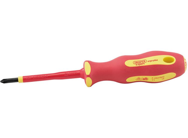 Draper 64429 Ergo Plus&amp;#174; VDE No.1 x 80mm Cross Slot Screwdriver