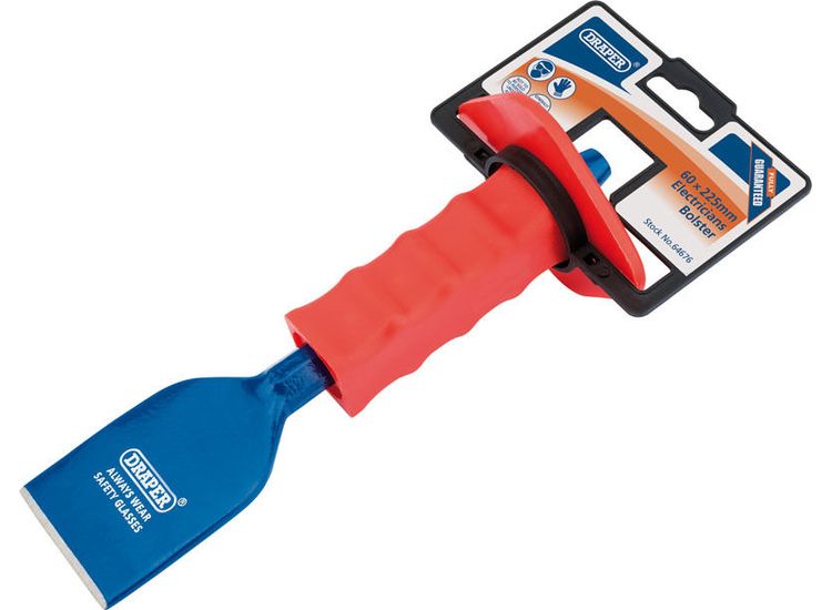 Draper 64676 Electricians Bolster with Hand Guard (225 x 60mm)