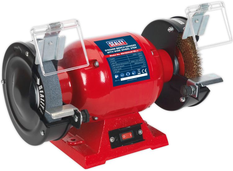 Sealey BG150XLW/98 Bench Grinder &amp;#8709;150mm with Wire Wheel 370W/230V