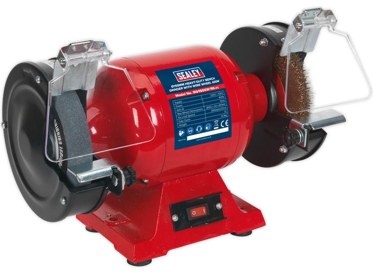 Sealey BG150XW/99 Bench Grinder &amp;#8709;150mm with Wire Wheel 450W/230V Heavy-Duty