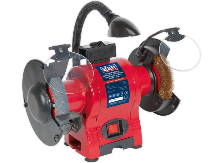 Sealey BG150XWL Bench Grinder &amp;#8709;150mm &amp; Wire Wheel Combination with Work Light 250W/230V