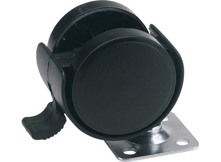 Draper 65463 40mm Dia. Twin Nylon Castor with Brake - S.W.L 25Kg