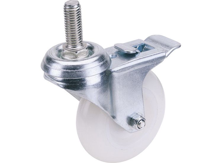 Draper 65501 75mm Dia. Swivel Bolt Fi x ing Nylon Wheel with Brake - S.W.L. 70Kg