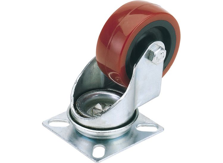Draper 65508 50mm Dia. Swivel Plate Fi x ing Polyurethane Wheel - S.W.L. 50Kg