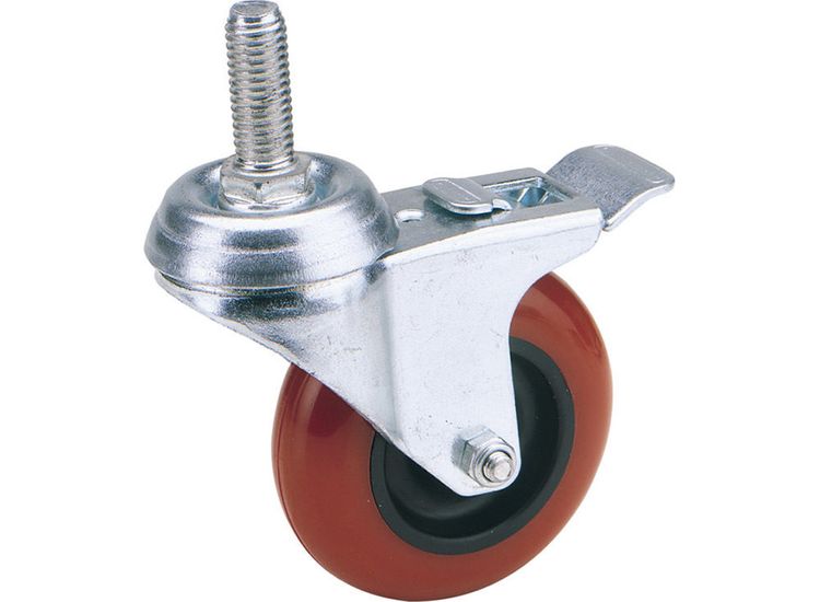 Draper 65516 75mm Dia. Swivel Bolt Fi x ing Polyurethane Wheel with Brake - S.W.L. 70Kg