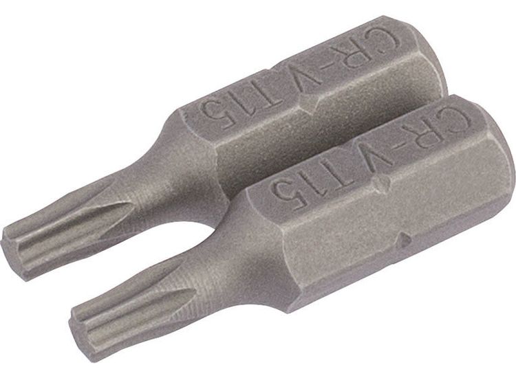 Draper 66429 T15 1/4" Hex TX-STAR&amp;#174; Insert Bit 25mm Long x 2