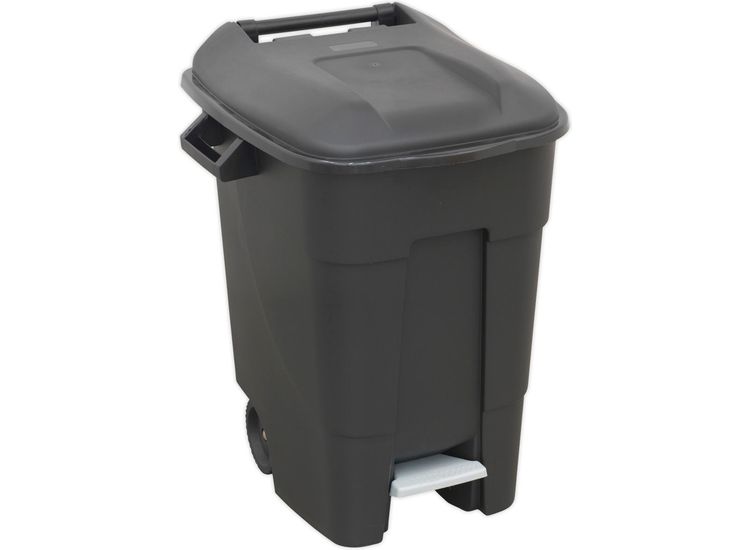 Sealey BM100P Refuse/Wheelie Bin with Foot Pedal 100ltr - Black