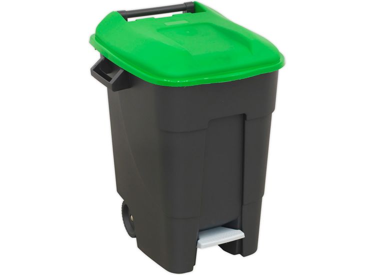 Sealey BM100PG Refuse/Wheelie Bin with Foot Pedal 100ltr - Green