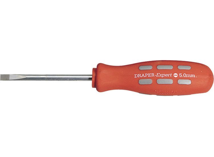 Draper 67852 75mm x 5.0mm Plain Slot Parallel Tip Mechanics Screwdriver (Sold Loose)