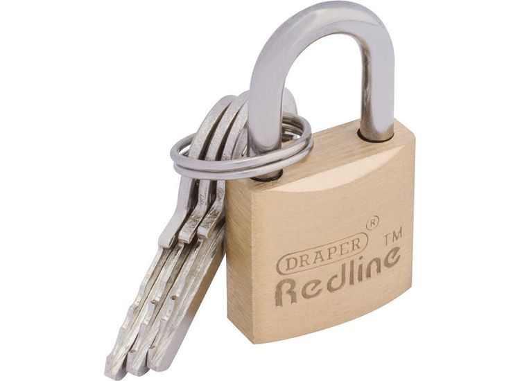 Draper 68019 20mm Brass Cylinder Padlock