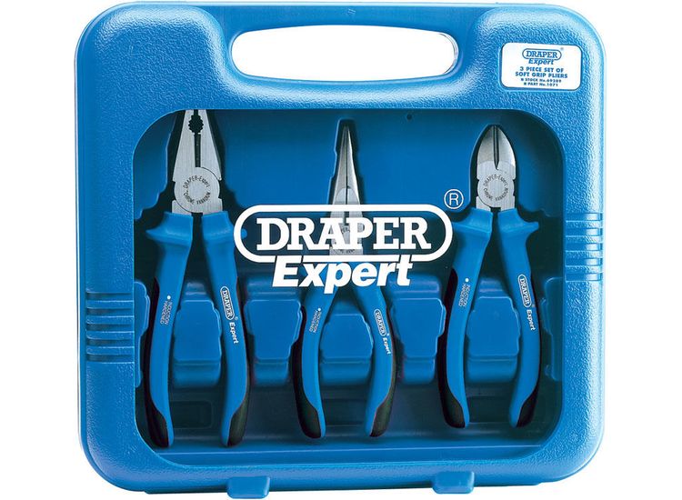 Draper 69289 Heavy Duty Soft Grip Pliers Set (3 Piece)