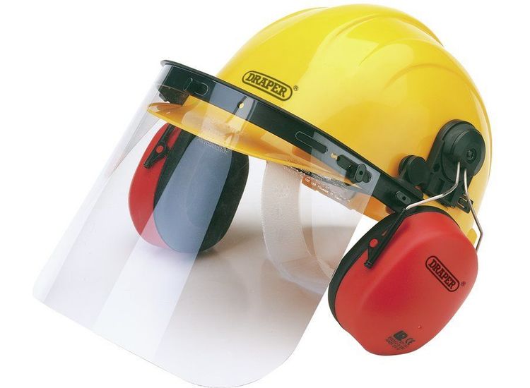 Draper 69933 Safety Helmet with Ear Muffs and Visor