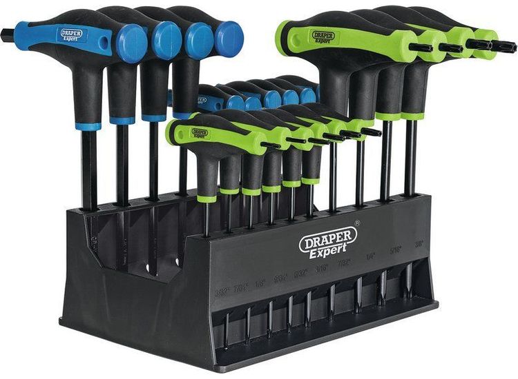 Draper 70388 Soft Grip 'T' Handle Hexagon and T x Star&amp;#174; End Key Set (20 Piece)