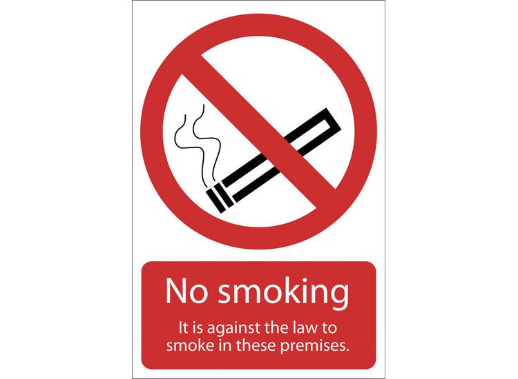 Draper 72167 Smoking Against The Law' Prohibition Sign