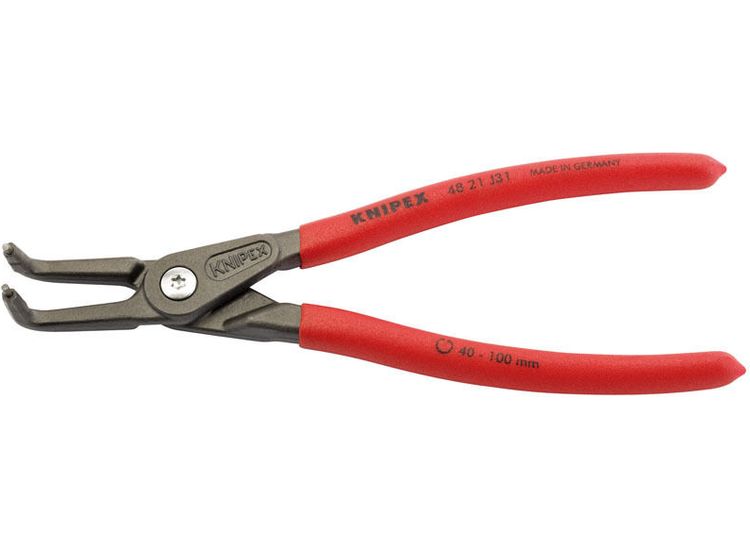 Draper 75086 Knipex 48 21 J31 210mm 90&amp;deg; Internal Straight Tip Circlip Pliers 40 - 100mm Capacity