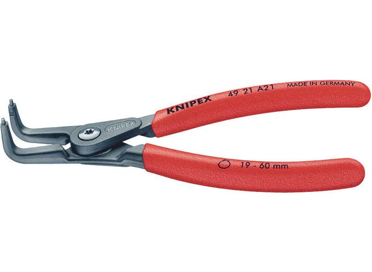 Draper 75095 Knipex 49 21 A21 165mm 90&amp;deg; External Straight Tip Circlip Pliers 19 - 60mm Capacity