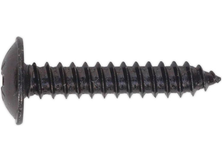 Sealey BST4825 Self Tapping Screw 4.8 x 25mm Flanged Head Black Pozi BS 4174 Pack of 100