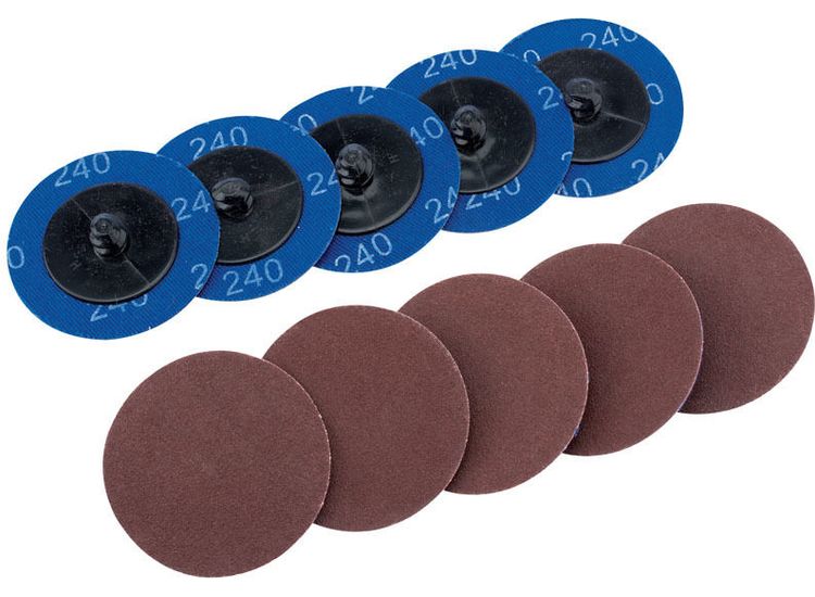 Draper 75613 Ten 50mm 240 Grit Aluminium Oxide Sanding Discs