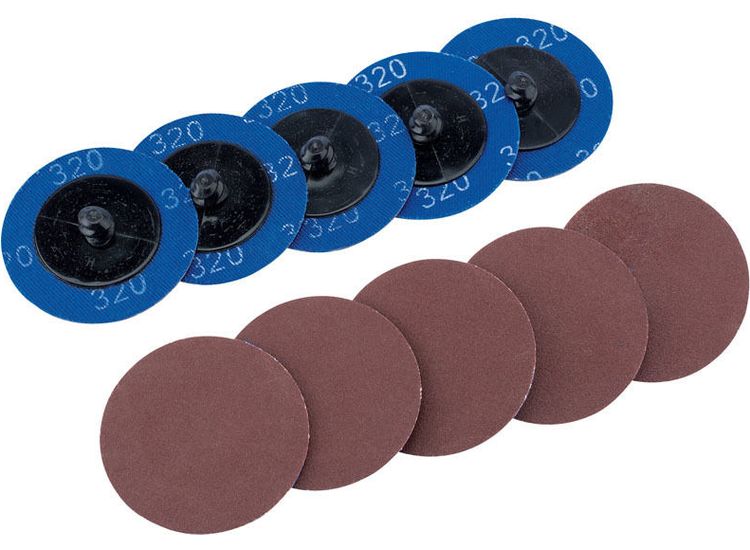 Draper 75614 Ten 50mm 320 Grit Aluminium Oxide Sanding Discs