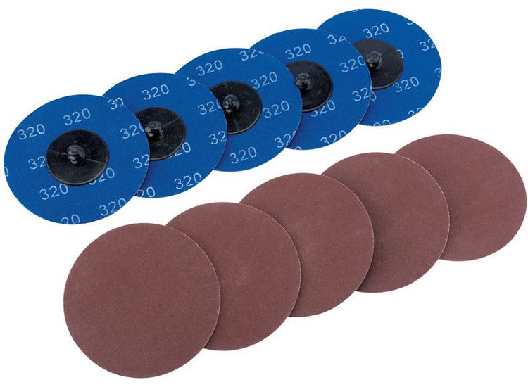 Draper 75620 Ten 75mm 320 Grit Aluminium Oxide Sanding Discs
