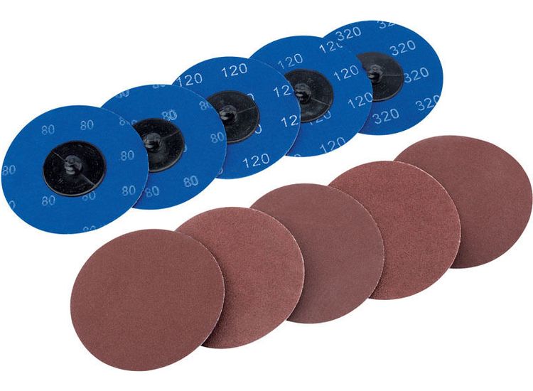 Draper 75621 Ten 75mm Assorted Aluminium Oxide Sanding Discs
