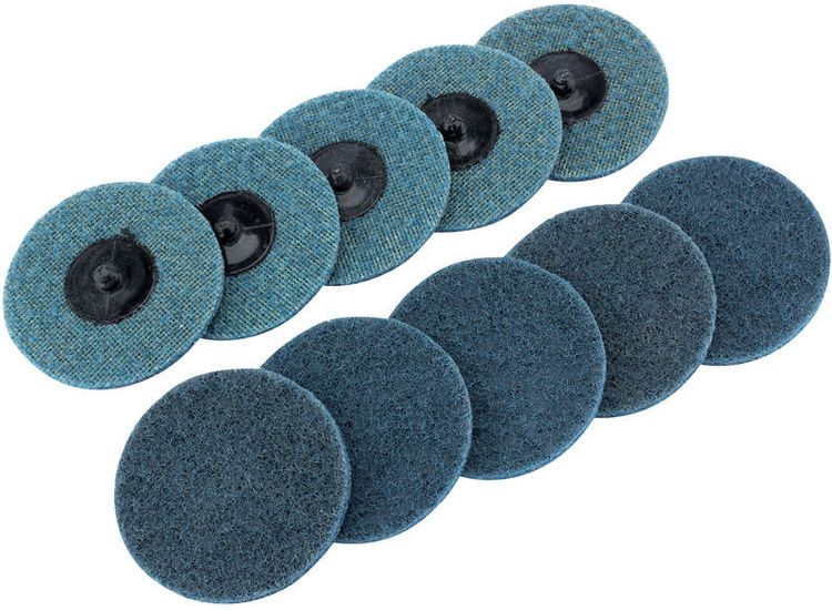 Draper 75626 Ten 75mm Polycarbide Abrasive Pads (Fine)