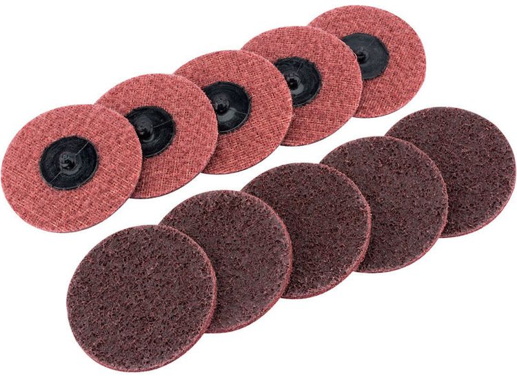 Draper 75627 Ten 75mm Polycarbide Abrasive Pads (Medium)