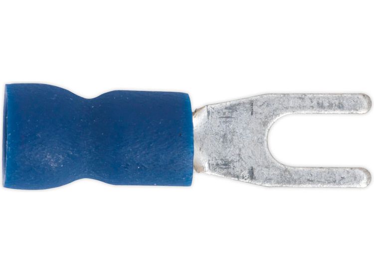 Sealey BT13 Easy-Entry Fork Terminal &amp;#8709;3.7mm (4BA) Blue Pack of 100