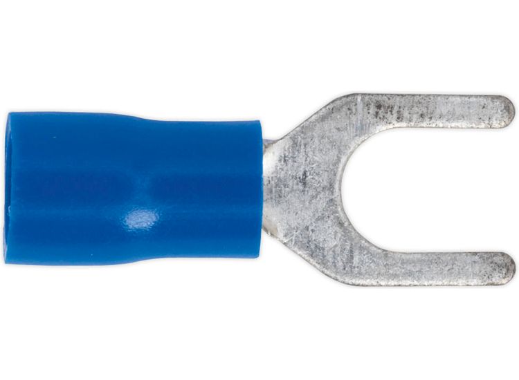 Sealey BT14 Easy-Entry Fork Terminal &amp;#8709;5.3mm (2BA) Blue Pack of 100