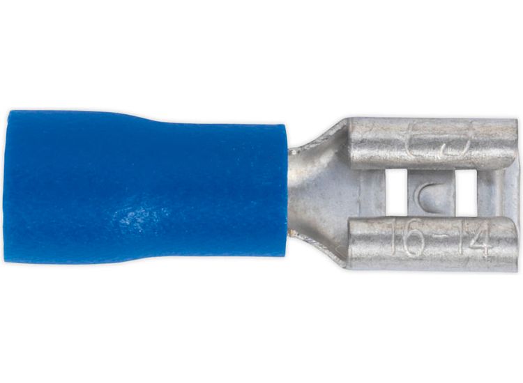 Sealey BT19 Push-On Terminal 4.8mm Female Blue Pack of 100