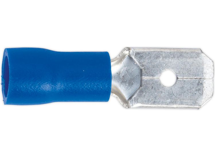 Sealey BT21 Push-On Terminal 6.3mm Male Blue Pack of 100