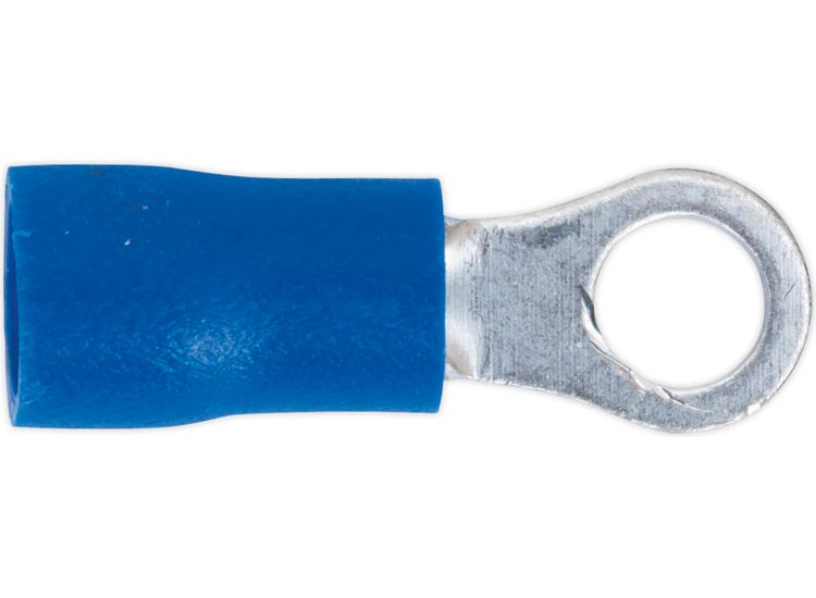 Sealey BT24 Easy-Entry Ring Terminal &amp;#8709;4.3mm (4BA) Blue Pack of 100