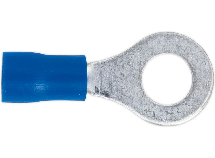 Sealey BT26 Easy-Entry Ring Terminal &amp;#8709;6.4mm (1/4") Blue Pack of 100
