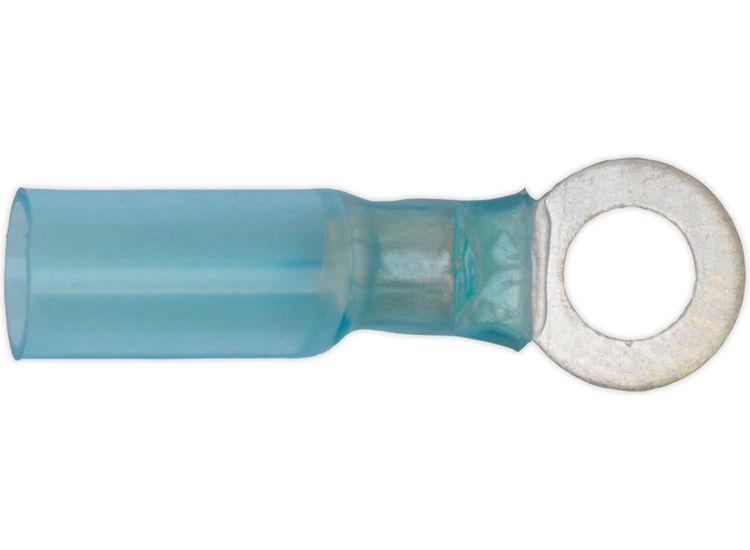 Sealey BTSR2564 Heat Shrink Ring Terminal &amp;#8709;6.4mm Blue Pack of 25