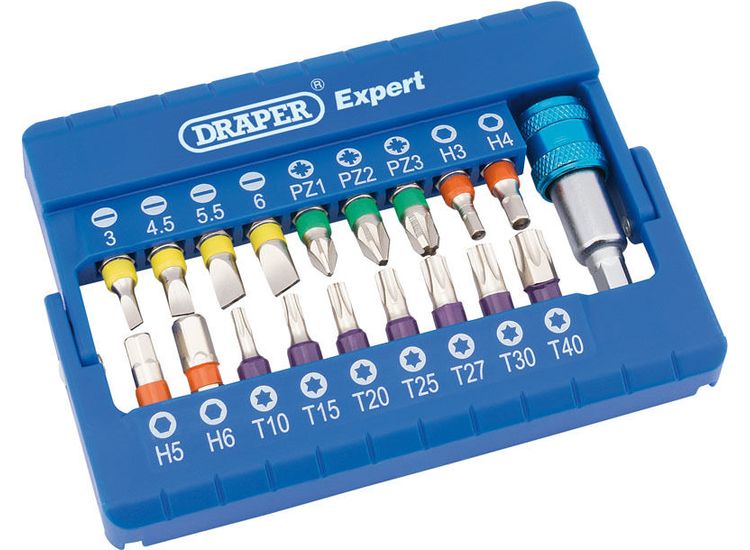 Draper 82402 Coloured Screwdriver Bit Set (19 Piece)