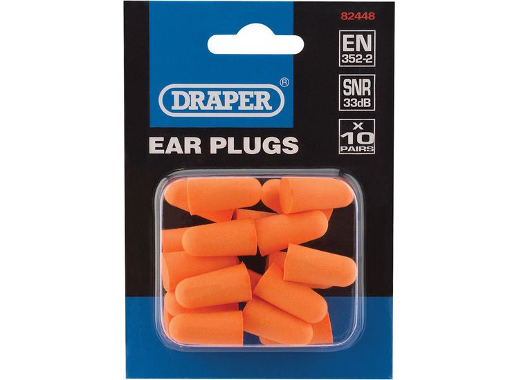 Draper 82448 Ear Plugs (Pack of 10 Pairs)