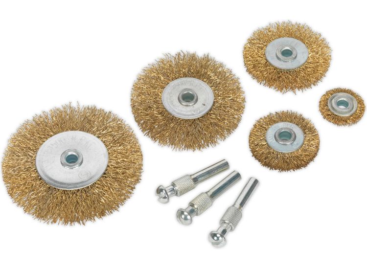 Sealey BWBS08 Wire Brush Set 8pc Brassed